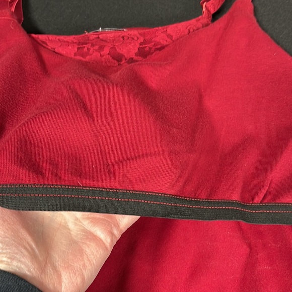 One Step Up Plus Red Lace Cami Tank Top 1X - Picture 9 of 11